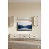 Ceneyra TVR1897BTS Alfa Tv Ünitesi Takımı Beyaz-Traverten-Silver 180CM - Beyaz - Traverten - Silver