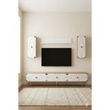 Ceneyra TVR1897DBG Alfa Tv Ünitesi Takımı Safirmeşe-Beyaz-Gold 180CM - Safir Meşe - Beyaz - Altın