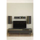 Ceneyra TVR1898AG - Anka TVR180 Tv Ünitesi Takım , Tv Sehpası 180CM Antrasit-Gold - Antrasit - Altın