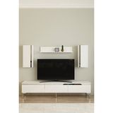 Ceneyra TVR1898BS - Anka TVR180 Tv Ünitesi Takım , Tv Sehpası 180CM Beyaz-Silver - Beyaz - Gümüş