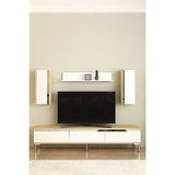 Ceneyra TVR1898DBS - Anka TVR180 Tv Ünitesi Takım , Tv Sehpası 180CM Safirmeşe-Beyaz-Silver - Safir Meşe - Beyaz - Gümüş