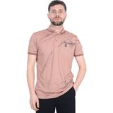 Cengiz Inler Baskı Desenli Erkek Polo Yaka T-Shirt - 2XL - Gül Kurusu