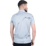 Cengiz İnler Baskı Desenli Erkek Polo Yaka T-shirt gri