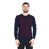 Cengiz İnler Bisiklet Yaka Çizgi Desen Erkek Yünlü Triko Kazak LACİVERT 3XL