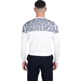 Cengiz Inler Bisiklet Yaka Desenli Yünlü Erkek Triko Kazak - Ekru