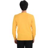 Cengiz Inler Bisiklet Yaka Kare Desen Yünlü Erkek Triko Kazak - Sarı - 2XL