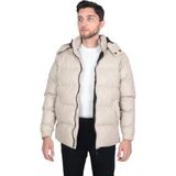 Cengiz Inler Bufola Kapüşonlu Erkek Mont - Taş - 2XL