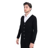 Cengiz İnler Cepli Düğmeli Erkek Triko Hırka SİYAH 3XL