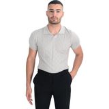 Cengiz Inler Desenli Merserize Polo Yaka Erkek Triko T-Shirt - Gri