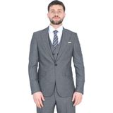 Cengiz Inler Desenli Yelekli Erkek Takım Elbise - 46 - Füme