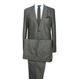Cengiz İnler Dokulu Çift Düğme 8 Drop Modern Fit Erkek Takım Elbise - 46 - Koyu Gri