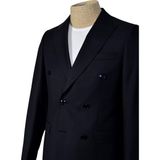 Cengiz İnler Düz Kruvaze Slim Fit Erkek Takım Elbise - 50 - Lacivert