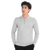 Cengiz İnler Erkek Polo Yaka Basic Triko Kazak GRİ XS