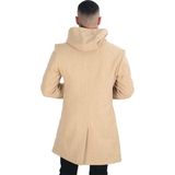 Cengiz İnler Erkek Uzun Kapüşonlu Kaşe Kaban CAMEL 48
