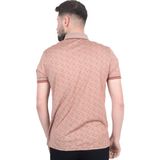 Cengiz Inler Geometrik Desen Erkek Polo Yaka T-Shirt - Gül Kurusu