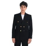 Cengiz İnler Kruvaze Metal Düğme Slim Fit Lycra Erkek Ceket