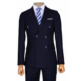 Cengiz İnler Noktalı Çizgili Kruvaze Slim Fit Erkek Takım Elbise