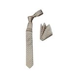 Cengiz İnler Puantiye Desenli Mendilli İnce Mikrofiber Erkek Kravat Aksesuar