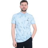 Cengiz Inler Sarmaşık Desenli Erkek Polo Yaka T-Shirt - Açık Mavi