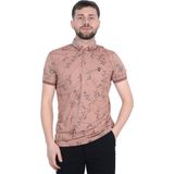 Cengiz Inler Sarmaşık Desenli Erkek Polo Yaka T-Shirt - Gül Kurusu