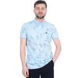 Cengiz İnler Sarmaşık Desenli Polo Yaka Erkek T-shirt AÇIK MAVİ XL