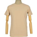 Cengiz İnler Sıfır Yaka Düz Slim Erkek T-Shirt - Bej - XXL