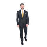 Cengiz İnler Sivri Yaka Çizgili Erkek Takım Elbise GRİ 48