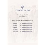 Cengiz İnler Standart Yaka Dört Çizgi Kare Desen Oxford Slim Fit Erkek Pamuk Gömlek