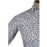 Cengiz İnler Standart Yaka Puantiye Çiçek Desen Slim Fit Erkek Pamuk Gömlek