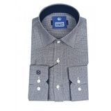 Cengiz İnler Standart Yaka Tetris Desen Oxford Slim Fit Erkek Pamuk Gömlek