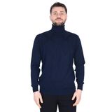 Cengiz İnler Tam Balıkçı Yaka Karo Desen Erkek Yünlü Triko Kazak LACİVERT XL