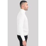 Cengiz İnler Tam Balıkçı Yaka Yünlü Erkek Triko Kazak - Ekru - 2XL