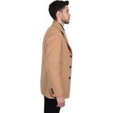 Cengiz İnler Üç Düğme Geniş Yaka Düz Erkek Kaşe Kaban CAMEL 48