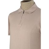 Cengiz Inler Yarım Fermuarlı Merserize Erkek Triko T-Shirt - 2XL - Vizon