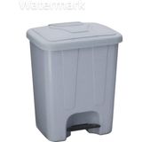Cengiz Pedallı Çöp Kovası Köşeli - Gri - 40 LT