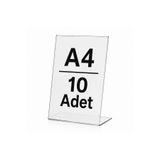Cengo 10 Adet A4 Masaüstü L Tipi Dikey Pleksi Föylük Broşürlük