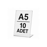 Cengo 10 Adet A5 Masaüstü L Tipi Dikey Pleksi Föylük Broşürlük
