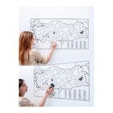 Cengo 56x110cm Türkiye Haritası Pratik Akıllı Kağıt Tahta- Silgili Kalem Hediye