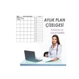 Cengo Aylık Planlayıcı Takvim Çizelgesi 100X100 cm Kağıt Tahta Doldurulabilir Silgili Tahta Kalemi Hediye