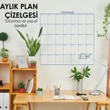 Cengo Aylık Planlayıcı Takvim Çizelgesi 100X110 cm Kağıt Tahta + Doldurulabilir Silgili Tahta Kalemi Hediyeli