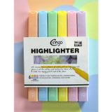 Cengo Kare Tip 6 lı Highlighter Fosforlu Kalem PASTEL SERİSİ