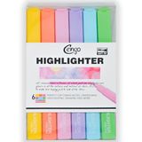 Cengo Kare Tipi Highlighter Fosforlu Kalem Fluorescent Renkler 6lı Set CGO704