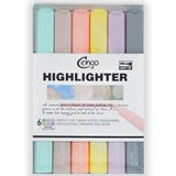 Cengo Kare Tipi Highlighter Fosforlu Kalem Morandi Renkler 6lı Set CGO705
