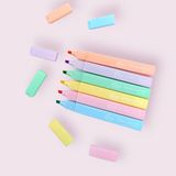 Cengo Pastel Kare Highlighter Kalem Seti 6'lı Göz Yormayan Renklerle Ergonomik Kullanım Sunar