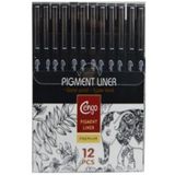 Cengo Pigment Liner Teknik Cizim Kalem Seti 12Li