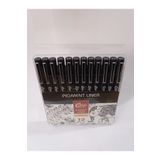 Cengo Pigment Marker Teknik Çizim Kalemi , Tüm Dereceler 12 Li Set Siyah