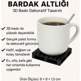 Cenikli Mini Palet Bardak Altlığı - Kırmızı