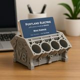 Cenikli 🚗 V8 Motor Blok Kartvizitlik - Beyaz