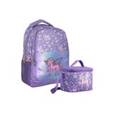 Cennec Nakışlı Unicorn Pegasus Desenli Kız Çocuk Lila Ikili Çanta ve Beslenme Seti - SETUMT5027B