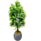 Cennet Home Bonsai Ağacı Hediyelik Mineli Bodur Yapay Ağaç Antrasit Siyah Saksıda - Mor